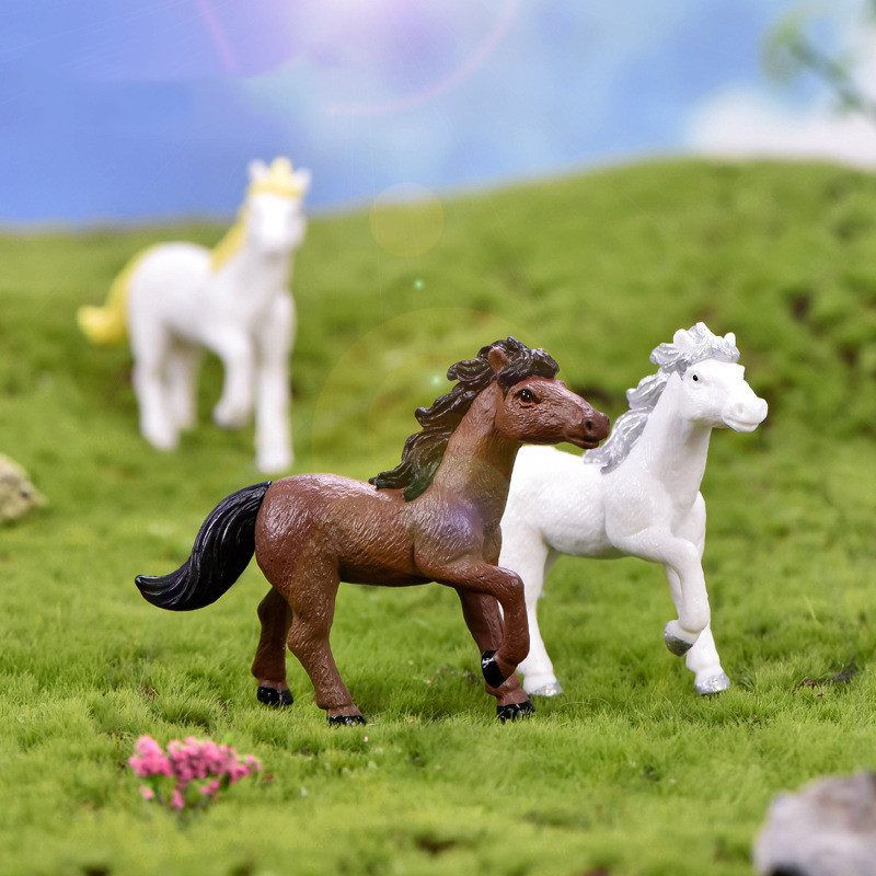 Pvc Horse Model Toys Fairy Garden Decoration Miniture Fairy Garden Accessories Supplies Pot Bonsai Moss Fairy Garden Micro Landscape Miniature Garden Terrariums Fairy Garden Figurine Kits Items Auto Interior Decoration